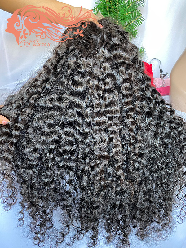 Csqueen Raw Mermaid Wave 4*4 Transparent Lace Closure Wig 100%Human Hair 200%density